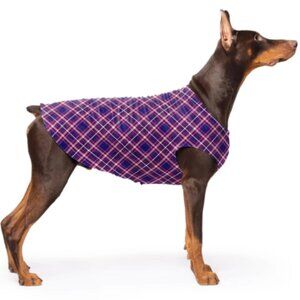 NWT GOLDPAW DOG Stretch FLEECE JACKET COAT plaid PURPLE SZ XL 30